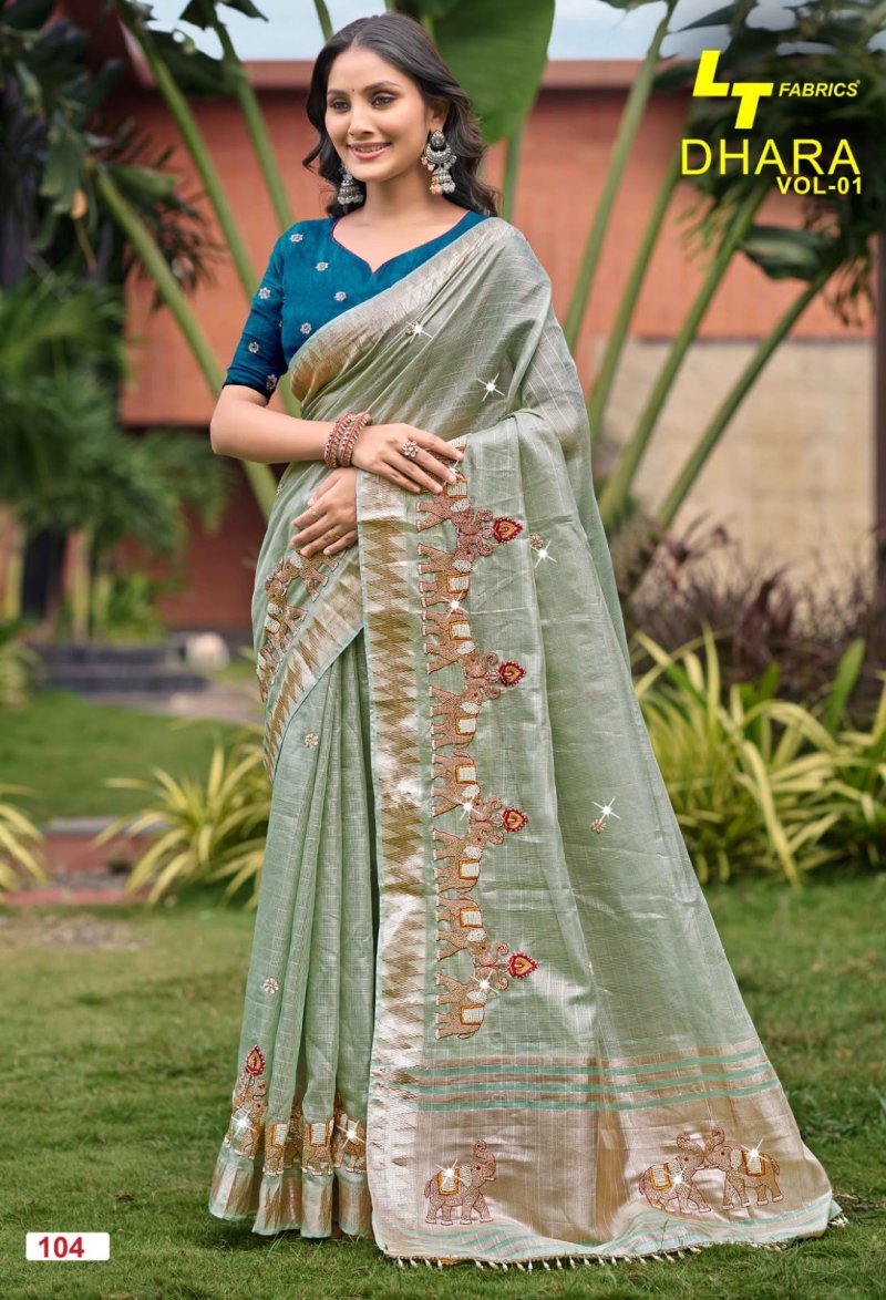 Dhara Vol 1 By Lt Kora Silk Beads Saree